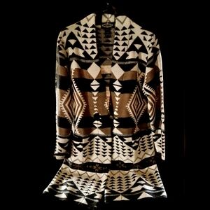 Anthropology- Oliver Aztec Print Open Front Cardigan Large